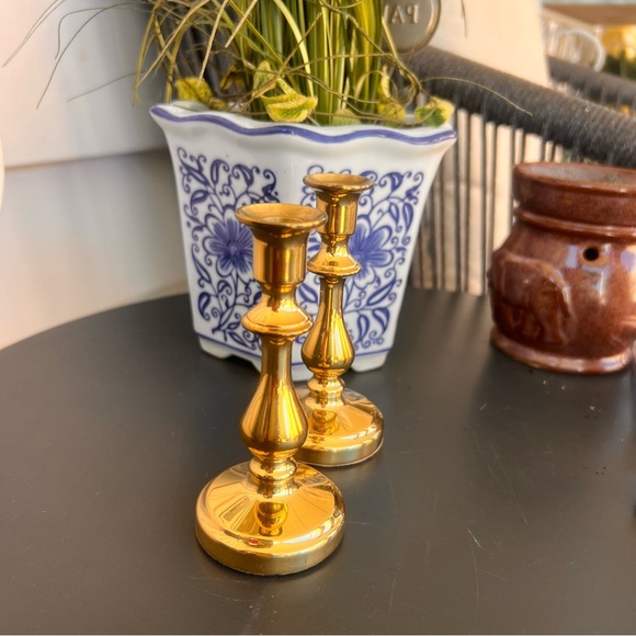Vintage Baldwin National Trust Solid Brass Candle Holders Excellent Condition - Picture 1 of 5